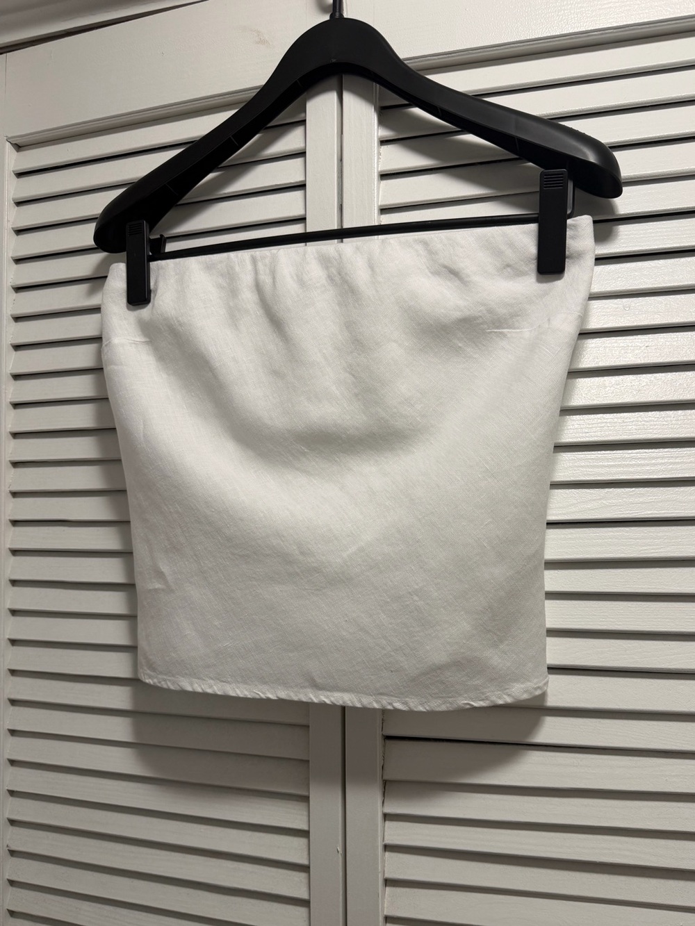 Quince White Linen Strapless Tube Top Smocked Back Minimalist M - Picture 4 of 10